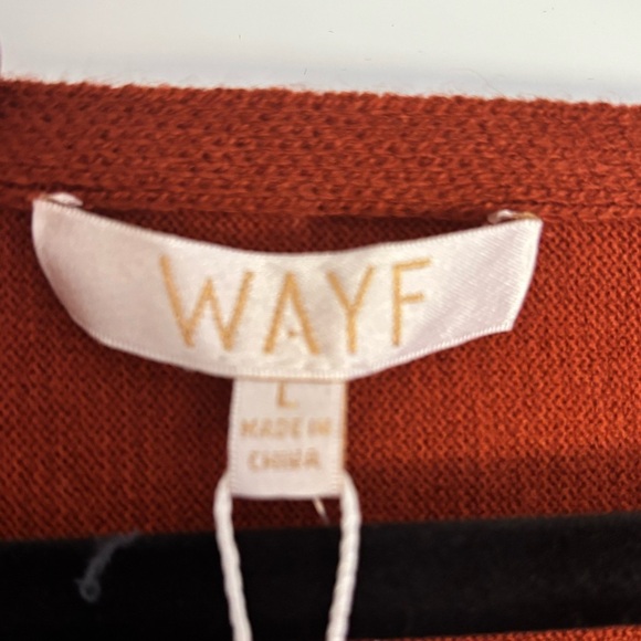 WAYF Terracotta Off-Shoulder Long Sleeve Sweater - Picture 3 of 5